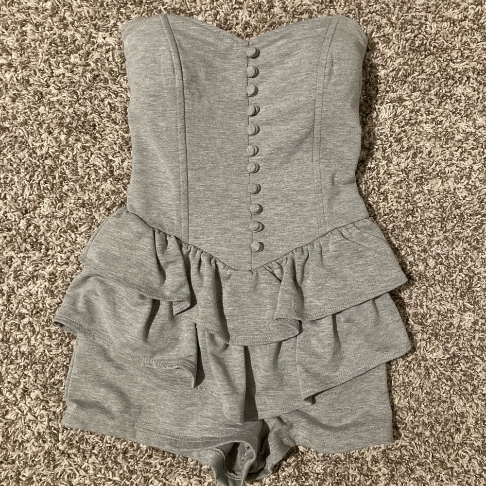Monteau Grey Strapless Romper